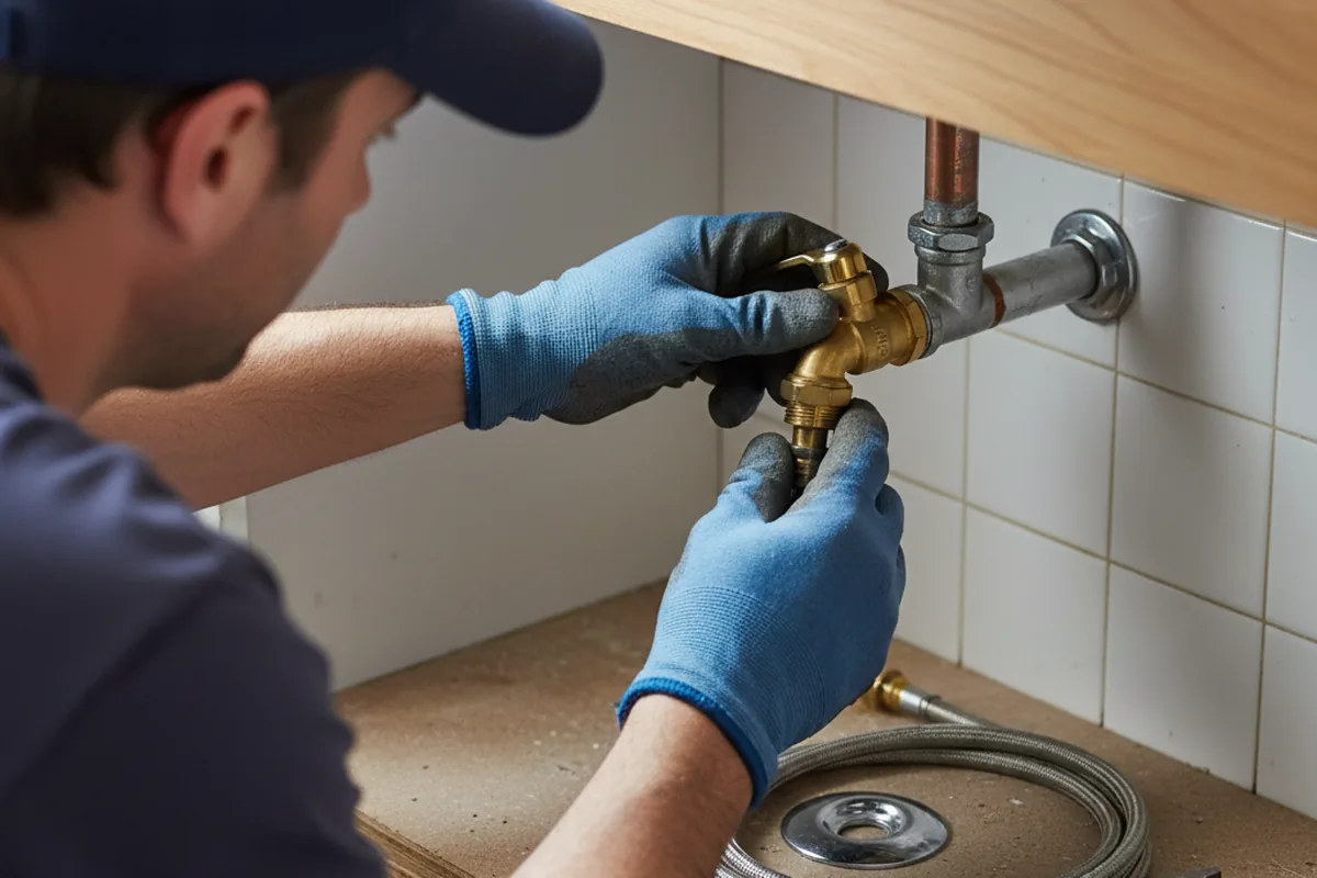 Shutoff valve and fitting work during Burst Pipe Repair in Fox Lake